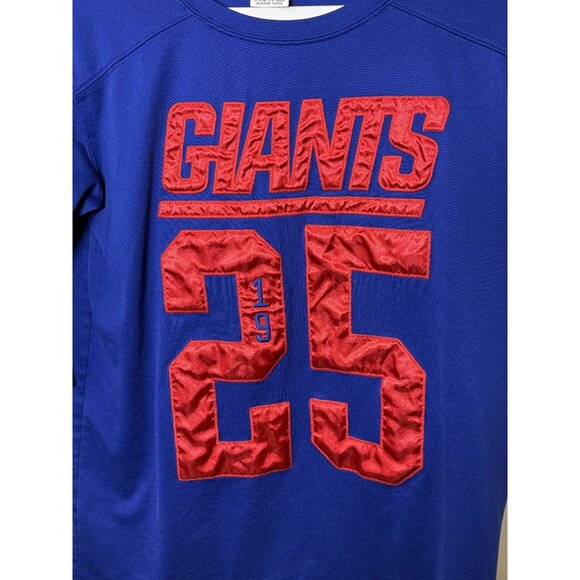 NFL Pink Victorias Secret Giants 25 Jersey Womens 3/4 Sleeve Blue & Red Size M - Picture 3 of 5